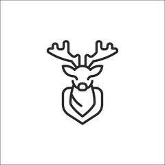 Deer head icon. Simple deer head icon for social media, app, and web design. Vector illustration.