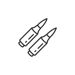 Patron icon. Simple outline illustration of patrons for a gun. Ideal for designs related to hunting, Jungles travel, adventure business. Vector illustration