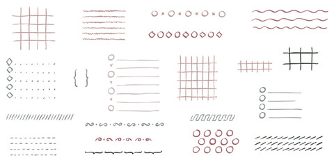 Grid and stripe pattern with hand drawn strokes for creative notepads and checkered collage prints