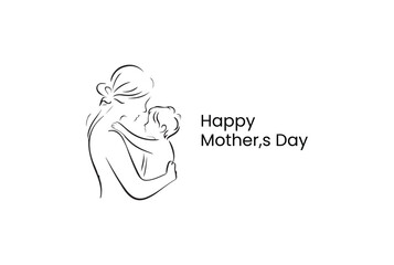 A heartwarming Mother's Day illustration of a mother and child.