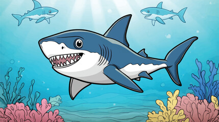 Sharky and the Coral Reef.