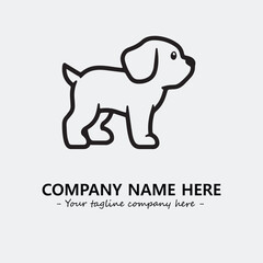 Dog illustration black and white for logo company vector image
