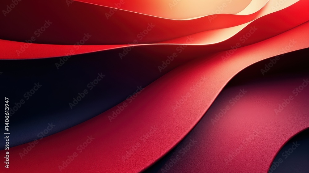 Poster a vibrant abstract design featuring flowing red and black curves, creating a dynamic and visually st