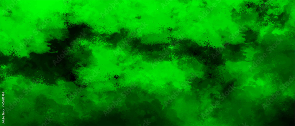 Poster Abstract vivid background with cloud-like texture in intense shades of green and black. Old green paper background with marbled vintage texture. Dense, foggy atmospheric  with layered, nebula effect