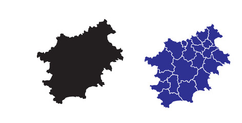 Andorra Map Vector Image on White Background.