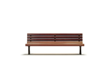 Wooden Park Bench Sits Quietly Outdoors