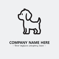 Dog illustration black and white for logo company vector image
