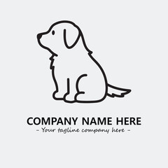 Dog illustration black and white for logo company vector image
