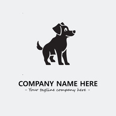 Dog illustration black and white for logo company vector image
