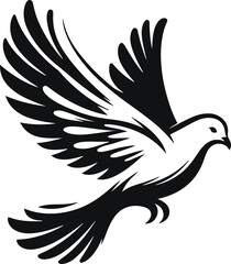Fototapeta premium Dove bird vectors silhouette