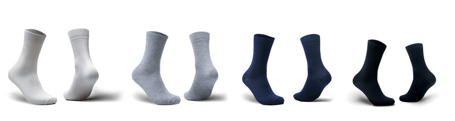white grey navy blue and black high socks with various poses 
