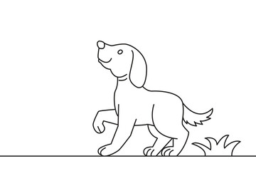 Black And White, Cute dog line drawing