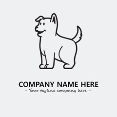 Dog illustration black and white for logo company vector image
