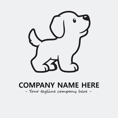 Dog illustration black and white for logo company vector image
