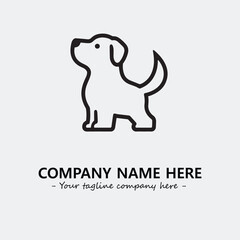 Dog illustration black and white for logo company vector image
