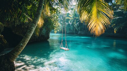Serene Tropical Luxury Vacation Hideaway with Tranquil Water Swing