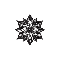Obraz premium Poinsettia silhouette icon vector symbol design illustration
