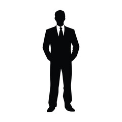 Businessman a simple minimal black silhouette