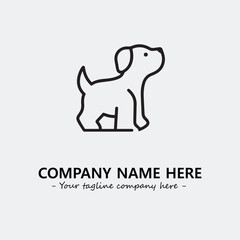 Dog illustration black and white for logo company vector image
