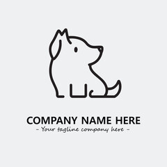 Dog illustration black and white for logo company vector image
