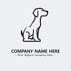 Dog illustration black and white for logo company vector image

