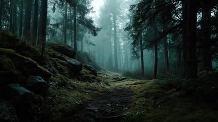 Obraz premium dark forest fantasy.