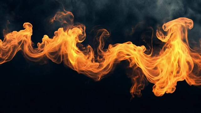 Fondo abstracto de llama o flama ardiendo horizontalmente