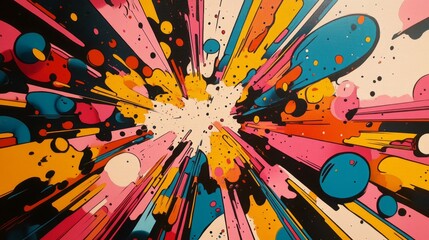 Vibrant Abstract Burst of Colorful Geometric Shapes