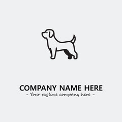Dog illustration black and white for logo company vector image
