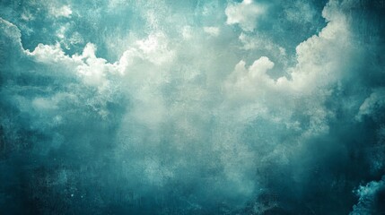 Dramatic Teal Sky Texture with Dark Clouds