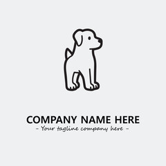 Dog illustration black and white for logo company vector image
