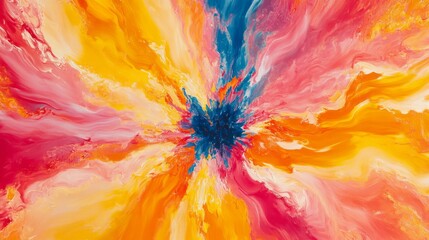 Obraz premium Vibrant Abstract Painting with Swirling Colors