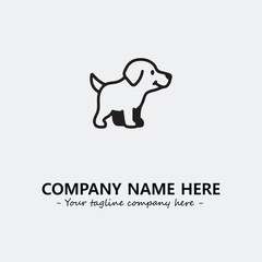 Dog illustration black and white for logo company vector image
