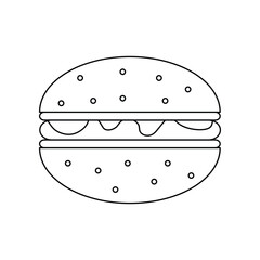 hand drawn vector illustration of a hamburger