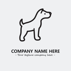 Dog illustration black and white for logo company vector image
