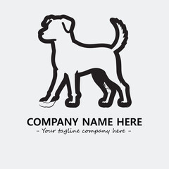 Dog illustration black and white for logo company vector image
