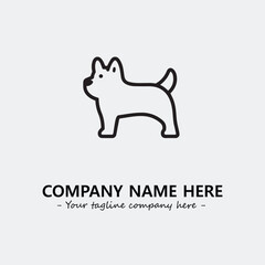 Dog illustration black and white for logo company vector image
