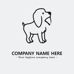 Obraz premium Dog illustration black and white for logo company vector image 