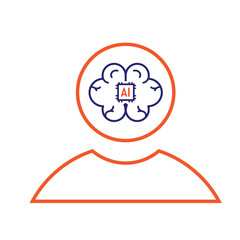 technology icon. artificial intelligence in the people. development of robot technology or software based on artificial intelligence in the world. Line design style