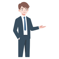 vector businessman presentation gesture