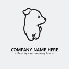 Dog illustration black and white for logo company vector image
