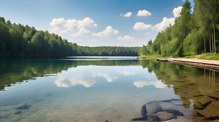 Peaceful swimming place on a vacation.generative.ai