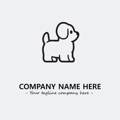 Obraz premium Dog illustration black and white for logo company vector image 