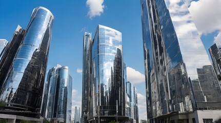 Reflective skyscrapers business office.generative.ai
