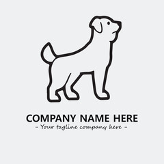 Dog illustration black and white for logo company vector image
