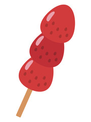 いちご飴のイラスト