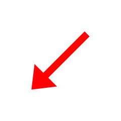 red arrow on white background