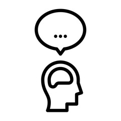 opinion outline icon. comment black line illustration.