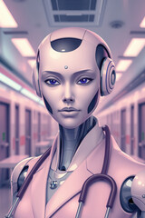 android doctor futuristic, realistic illustration
