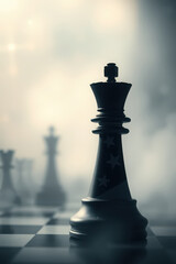 chess king piece on the chessboard